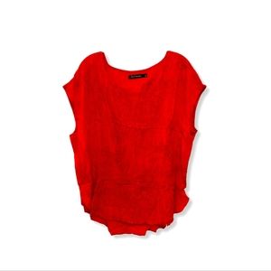 Dylan George Women's Short sleeve Blouse Color Summer Rose/ Cherry Size M